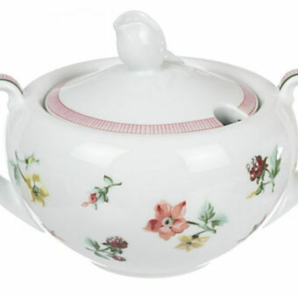 Dior Porcelain Flower Motif Sugar Bowl